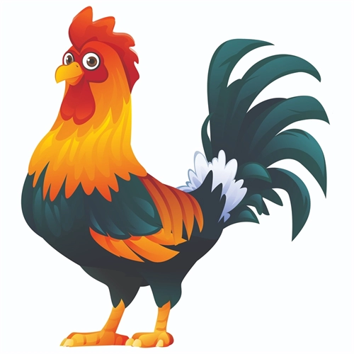 At the Farm Theme Rooster Transparent Sticker